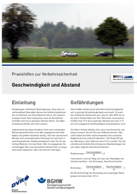 Vorschaubild der PDF-Datei Praxishilfen zur Verkehrssicherheit: Abstand