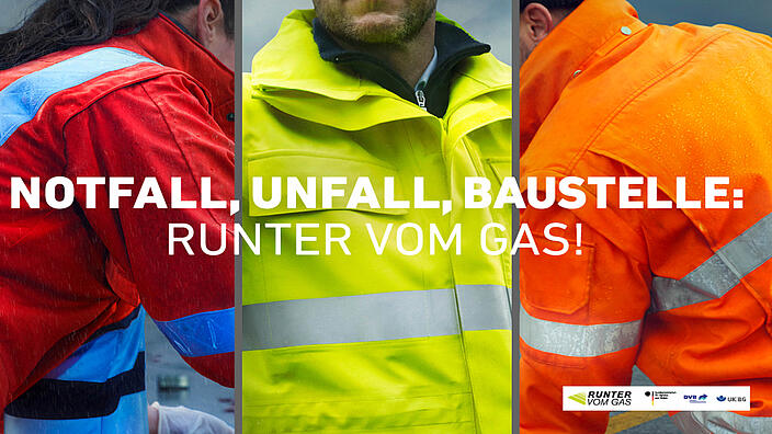 Banner der neuen „Runter vom Gas“-Aktion