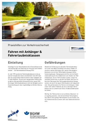 Vorschaubild der PDF-Datei Praxishilfen zur Verkehrssicherheit: Fahrerlaubnisklassen