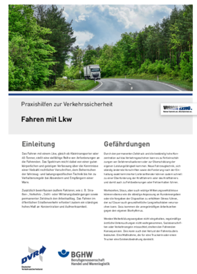 Vorschaubild der PDF-Datei Praxishilfen zur Verkehrssicherheit: Lkw