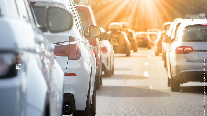 Ein Stau auf der Autobahn