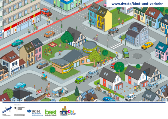 Vorschaubild der PDF-Datei Poster: „Kind und Verkehr“ | Wimmelbild DIN A1