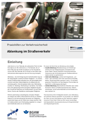 Vorschaubild der PDF-Datei Praxishilfen zur Verkehrssicherheit: Ablenkung