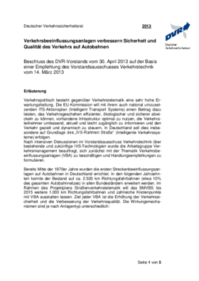 Vorschaubild der PDF-Datei Verkehrsbeeinflussungsanlagen verbessern Sicherheit und Qualität des Verkehrs auf Autobahnen