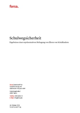 Vorschaubild der PDF-Datei Repräsentative forsa-Befragung: Schulwegsicherheit