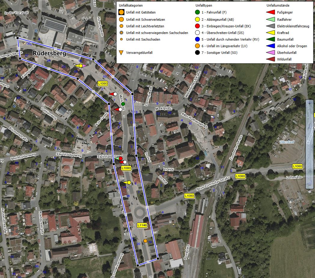 Karte mit den längerfristigen Verkehrssicherheitswirkungen