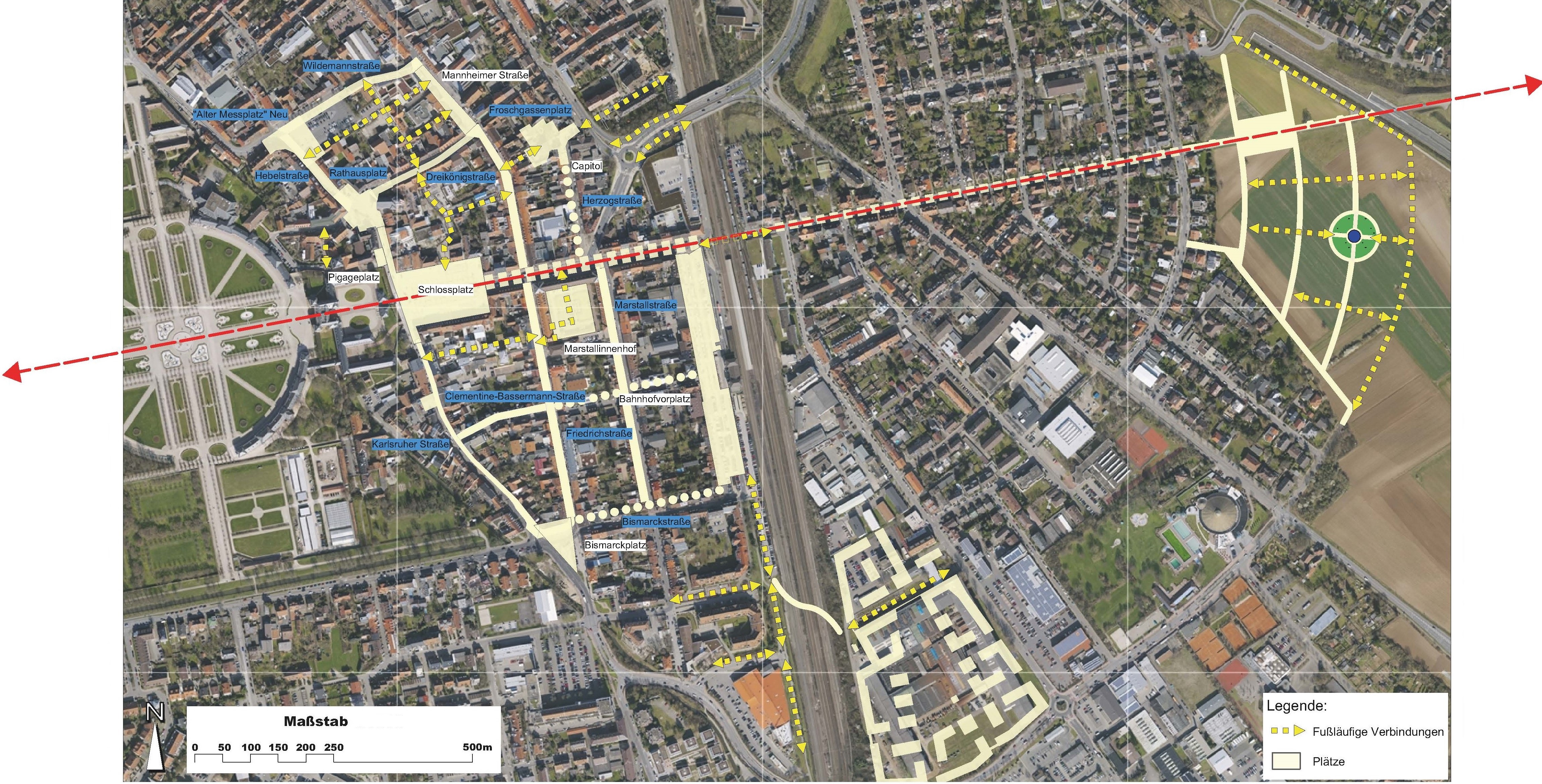 Bild 18: Schwetzingen – Stadt der Plätze und kurzen Wege: zukunftsweisendes Gesamtkonzept zur Priorisierung des Fußverkehrs in der Innenstadt von Schwetzingen, bestärkt vor allem durch die positiven Erfahrungen aus der Umgestaltung des Schlossplatzes 2014 von der Planungsverwaltung entwickelt